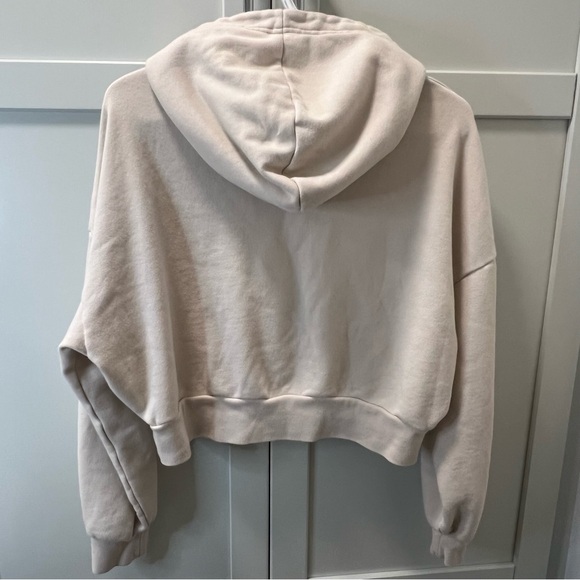 OAK + FORT Cream Crop Hoodie Hooded Sweatshirt Size XS | Super soft, Relaxed Fit - Picture 2 of 11